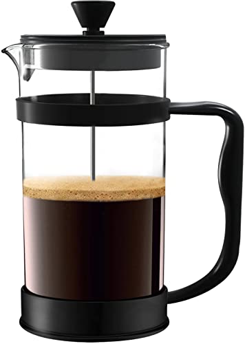 34 Ounce French Press with Triple Filters, Stainless Steel Plunger and Heat Resistant Borosilicate Glass - Black